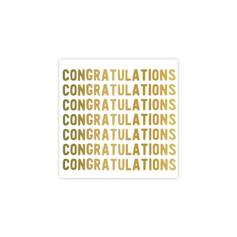 Gold Congratulations Dessert Napkins 20ct