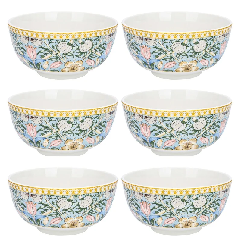 STP Goods Morris Garden Bone China Cereal/Salad Bowl Set of 6