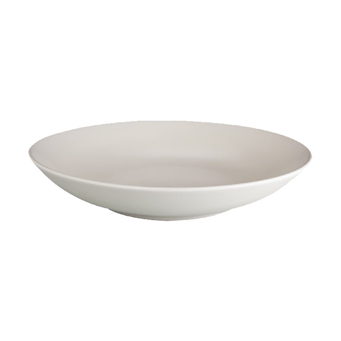 Ziena 020280 Stoneware Deep Coupe Plate, Cream, 18 oz., Case of 12