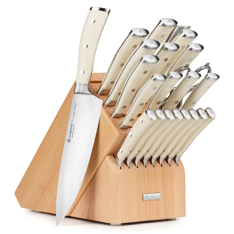 Wusthof Classic Ikon Creme 23 Piece Walnut Knife Block Set