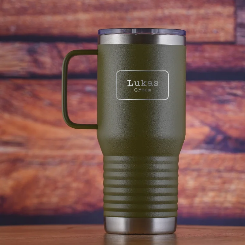 Best Man & Groomsmen Travel Tumbler with Handle