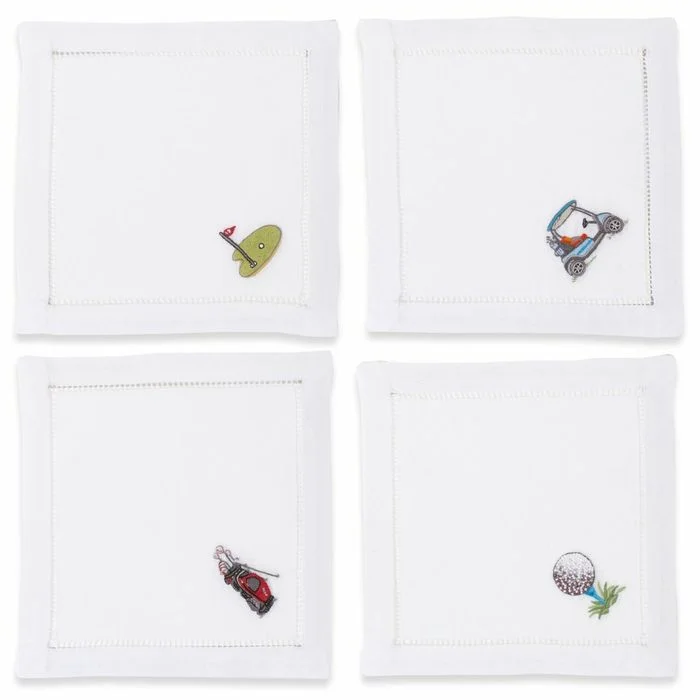 Golf Mixed Set Cocktail Napkins Set of 4