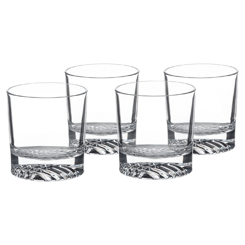 Waffle Cut 9 oz Rocks Glass Set