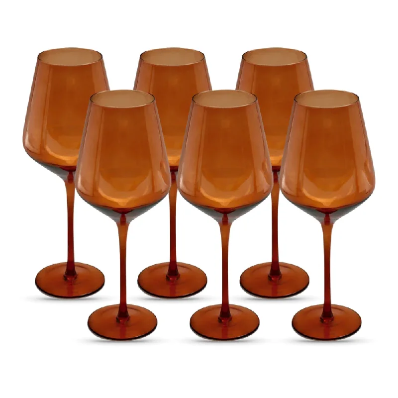 Dark Orange Leaf Wine Glass