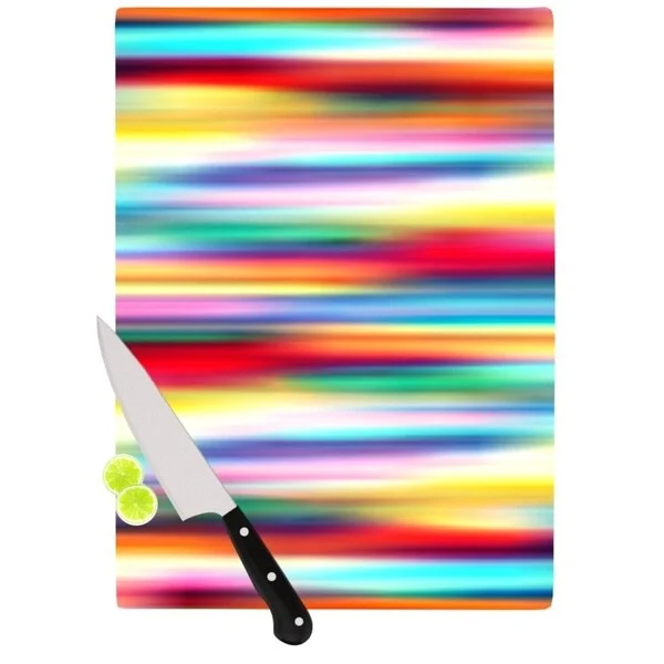 KESS InHouse Danny Ivan Blurry Cool Rainbow Blur Cutting Board