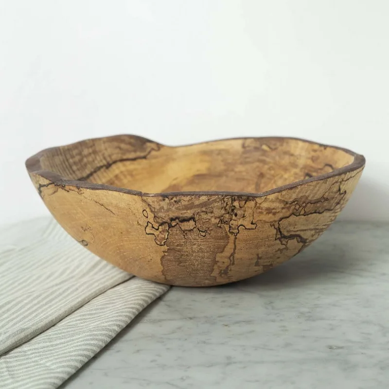 Spalted Maple Oval Wood Bowl 18"