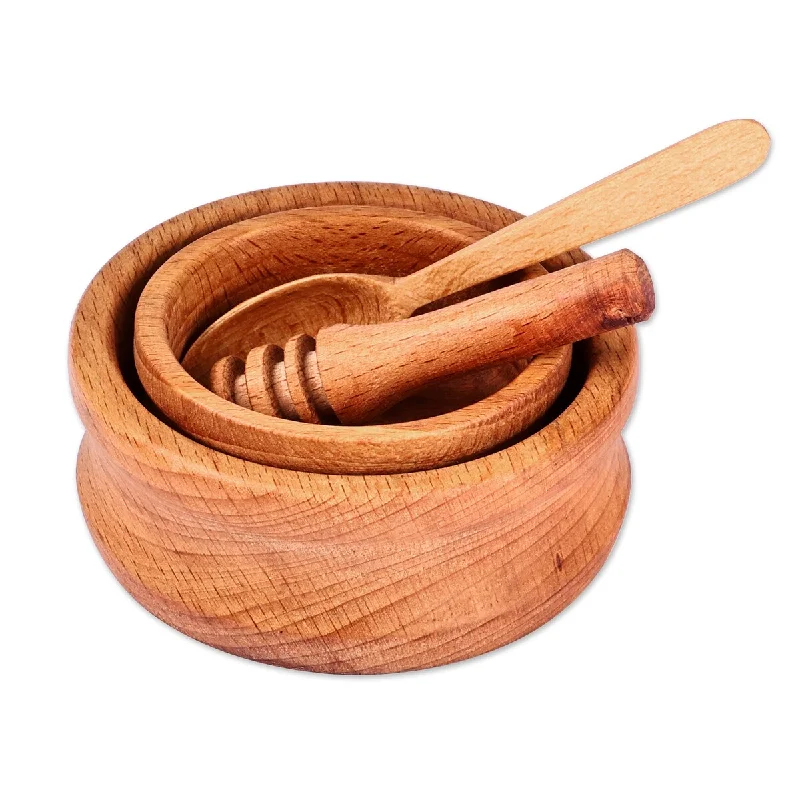 Novica Handmade Sweet Days Wood Condiment Bowls Set (4 Pieces)