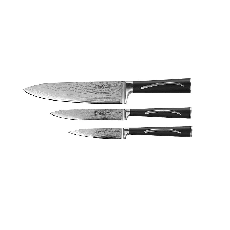 Chikara Damascus High-carbon Steel Knife Set (3-piece Set)