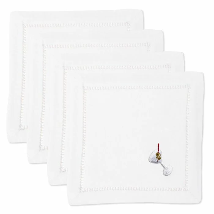 Peppermint Martini Cocktail Napkins Set of 4