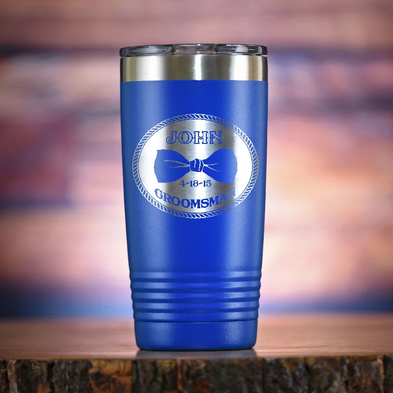 Groomsman Bowtie Travel Tumbler Gift