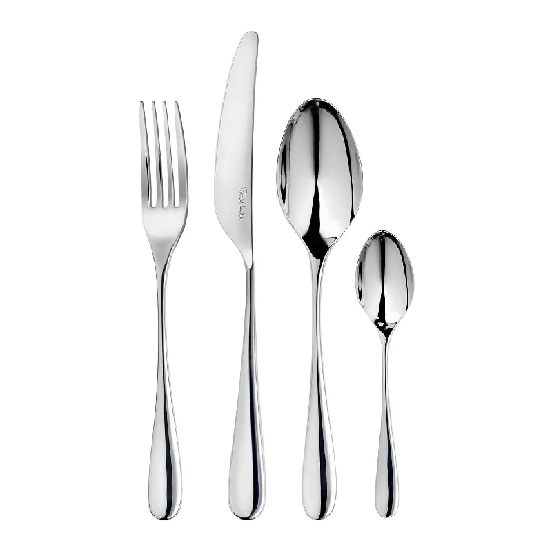 Arden Bright Cutlery Set, 24 Piece for 6 People - Includes 2 Arden Short Candlesticks