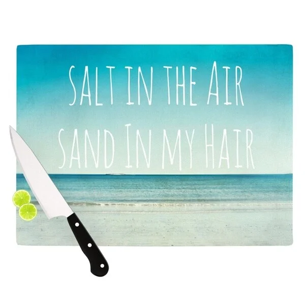 KESS InHouse Debbra Obertanec 'Salt in the Air' Ocean Typography Cutting Board