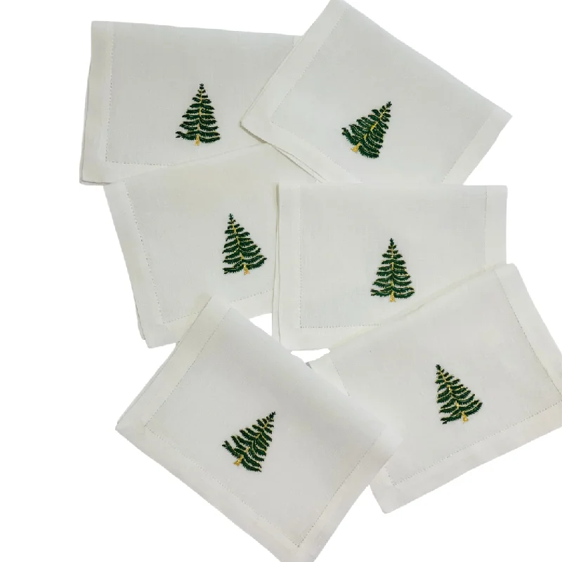 Fir Trees Set of 6 Cocktail Napkins