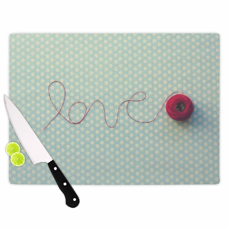 Kess InHouse Kristi Jackson 'String of Love' Red Photography Tempered Glass Cutting Board