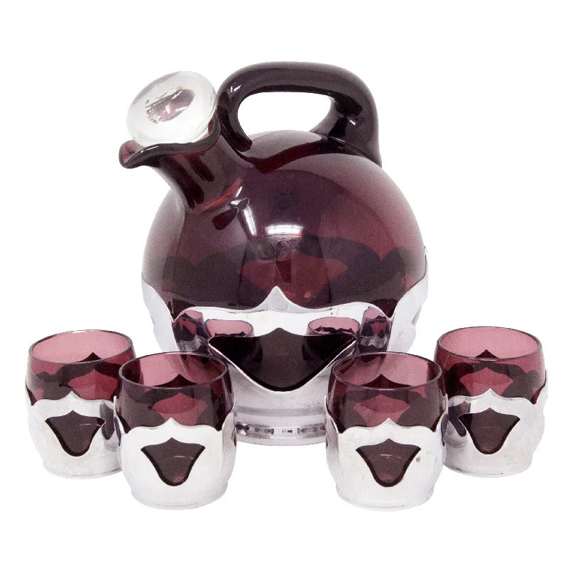 Farber Bros. Amethyst Cocktail Pitcher Set