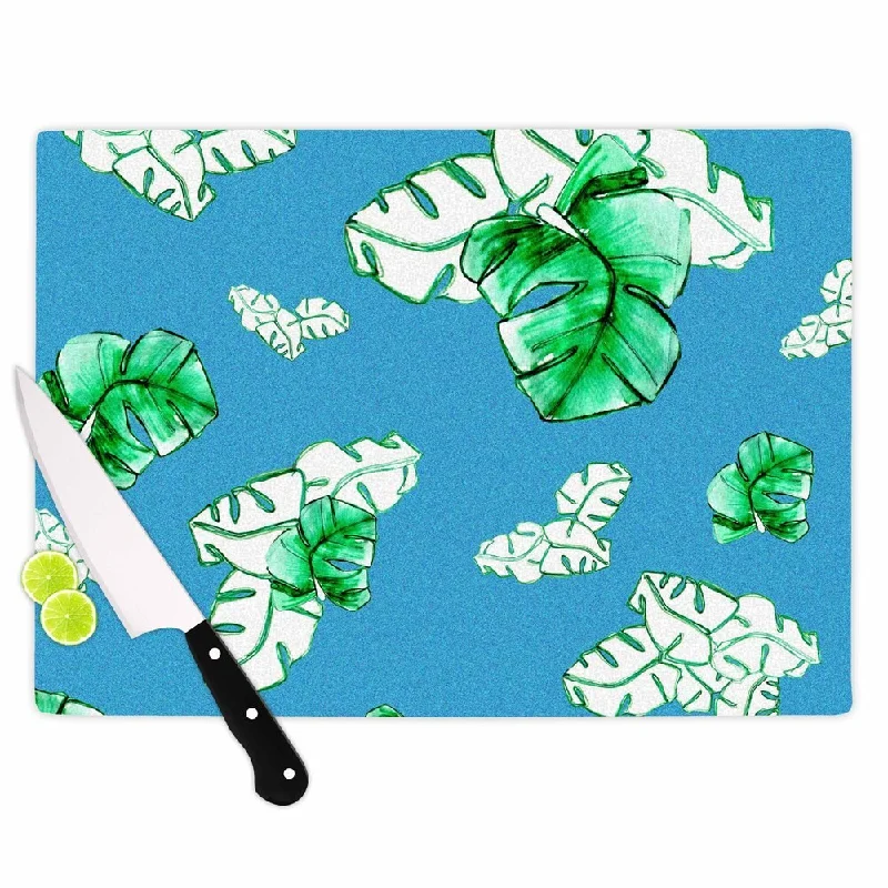 Kess InHouse Danii Pollehn 'Palmtree' Green Blue Cutting Board