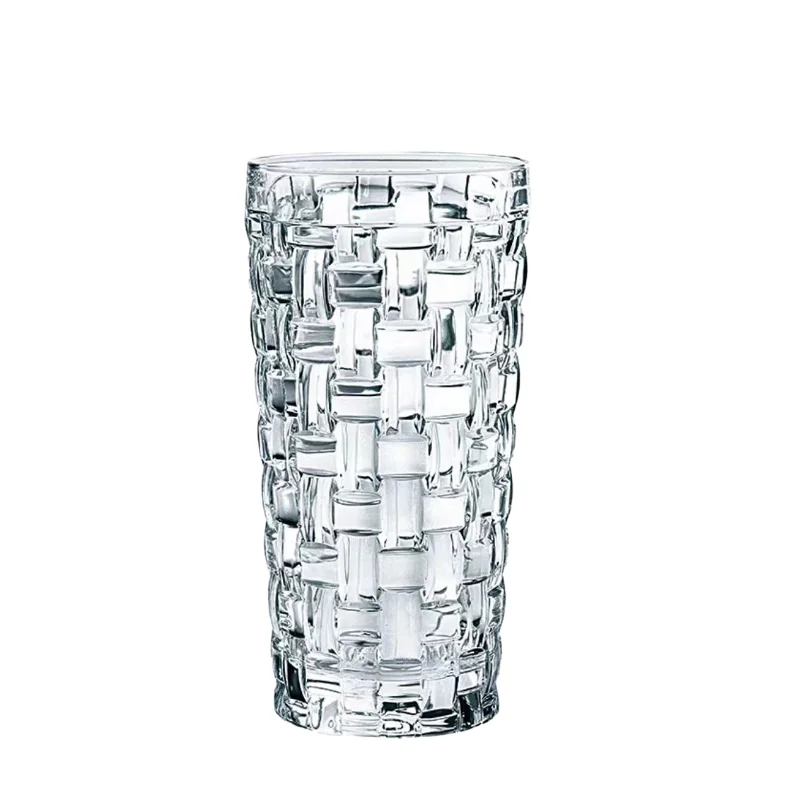 300ML-European Retro Embossed Cocktail Glass Glass Long Drink Cup Collin Cup Carved Bamboo Rattan Cup