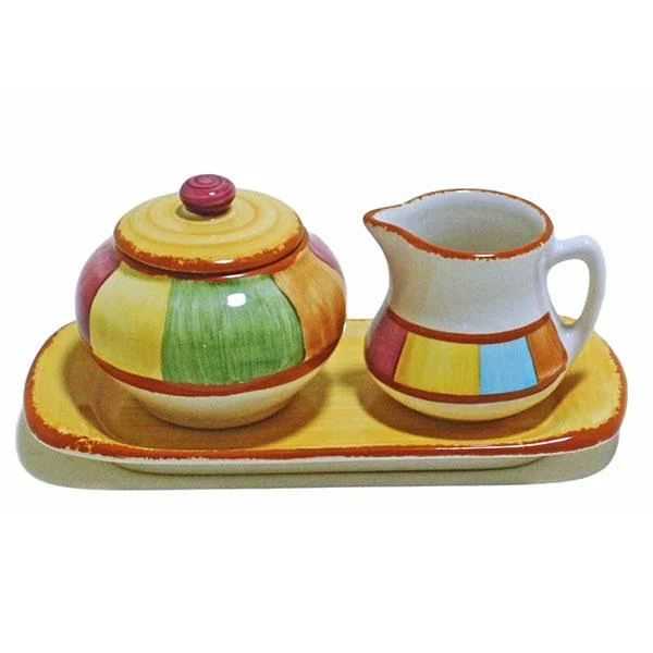 Sugar and Creamer Set - Colorful Striped | Serape