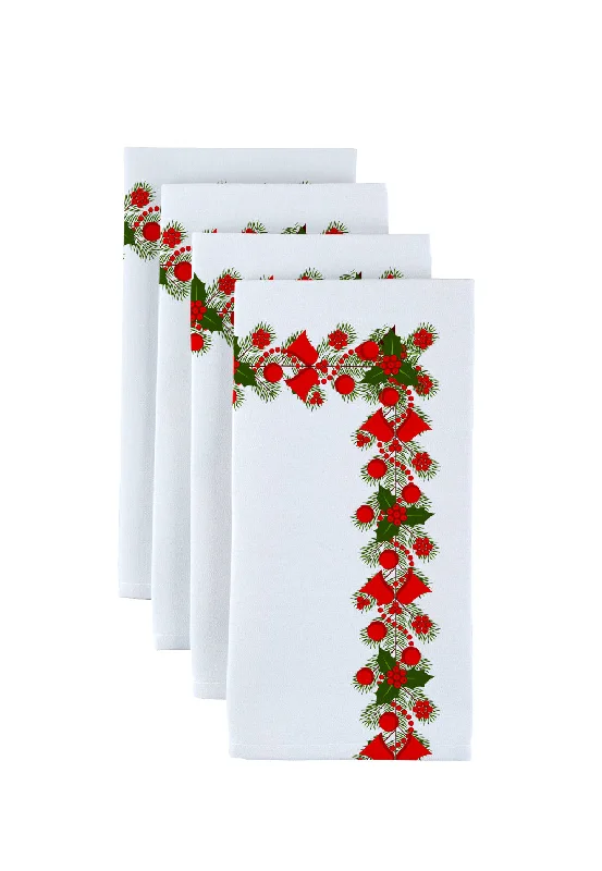 Holly and Bells Garland Napkins