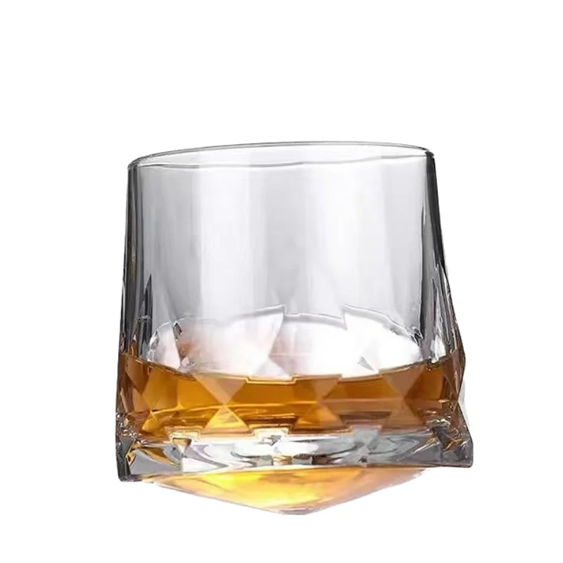 260ML-Creative Carving Thickened Rotating Crystal Glass Whiskey Glass Tumbler Glass