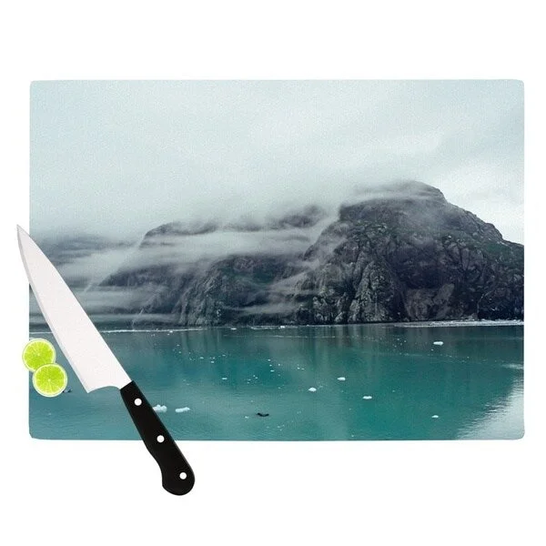 Kess InHouse Ann Barnes "Into the Mist" Teal Cutting Board