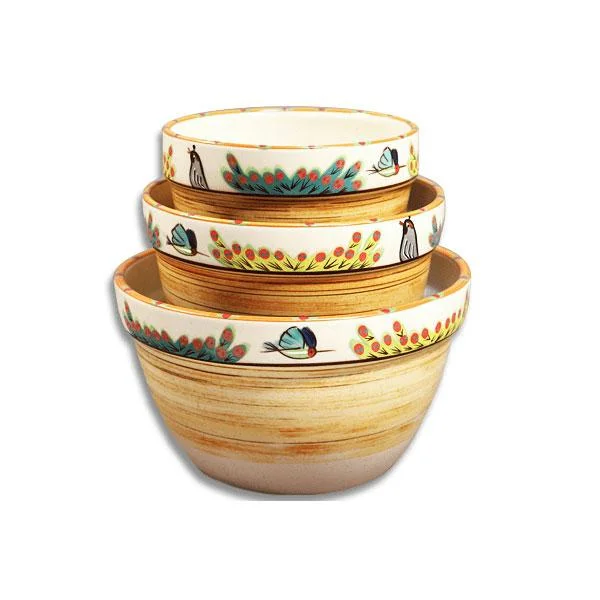 Mixing Bowl Set - Set of 3 - Tan Southwestern Desert | Sonoran Desert