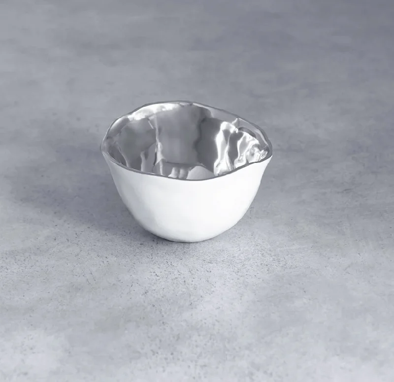 Thanni Osaka Bowl White and Silver Small