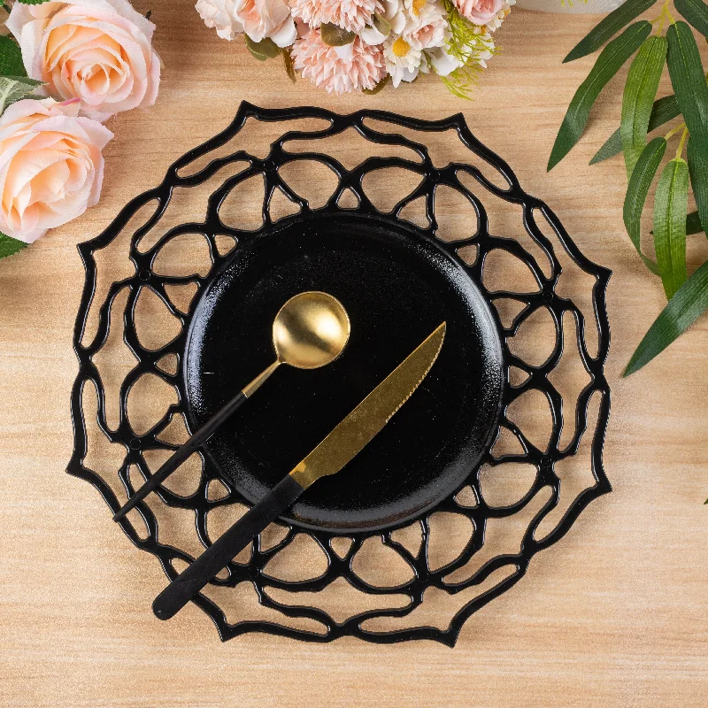 Petal Edge Acrylic Charger Plate - Black