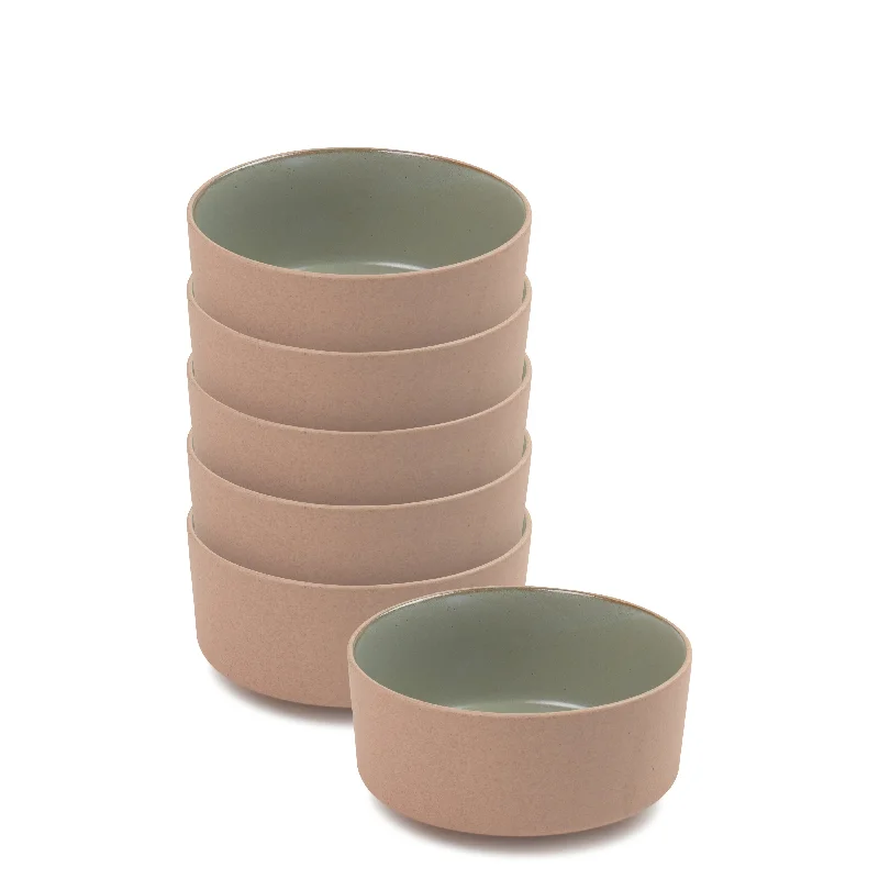 Claro Breakfast Bowls 15 x 7.5cm - Set of 6 - Green