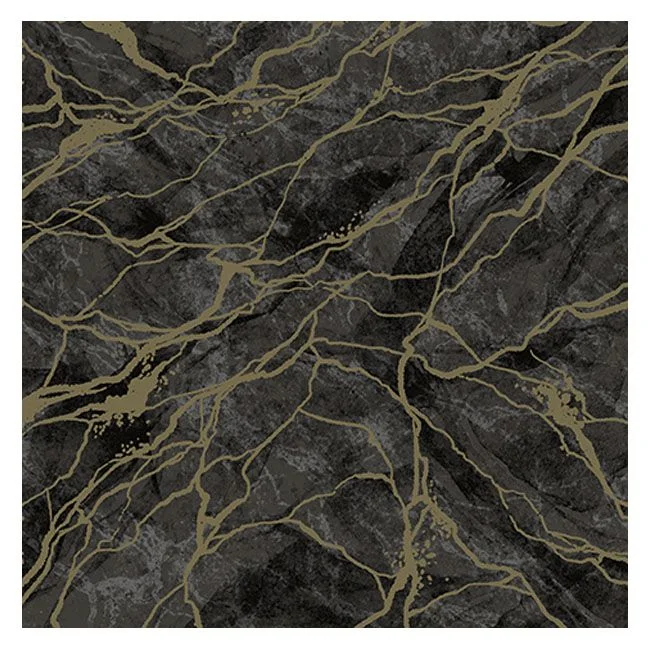 Dining Collection Lunch Napkins - Marble Black & Gold - (#24314)