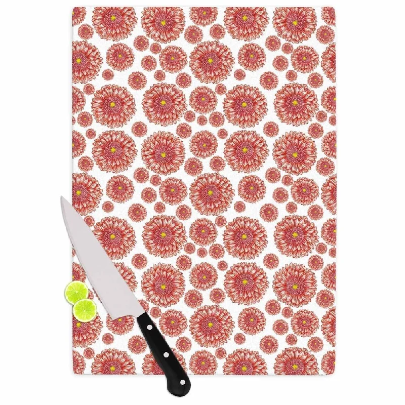 Kess InHouse Alisa Drukman "Orange flowers. Gerbera" Floral Pattern Cutting Board