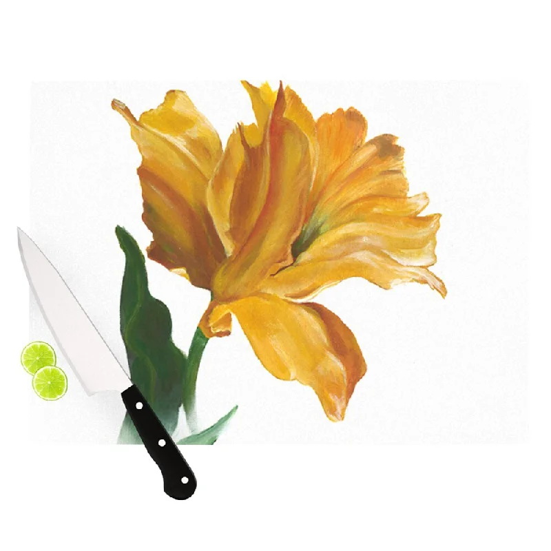 KESS InHouse Lydia Martin "Yellow Tulip" Cutting Board