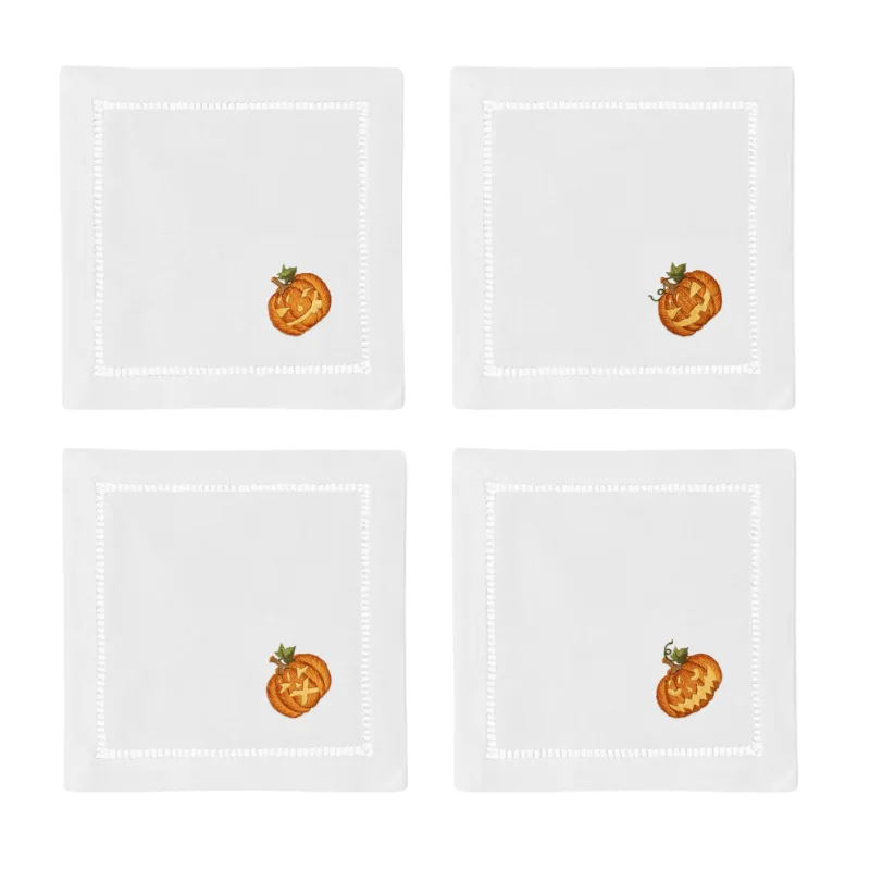 Carved Pumpkins Assorted Cocktail Napkins Set of 4