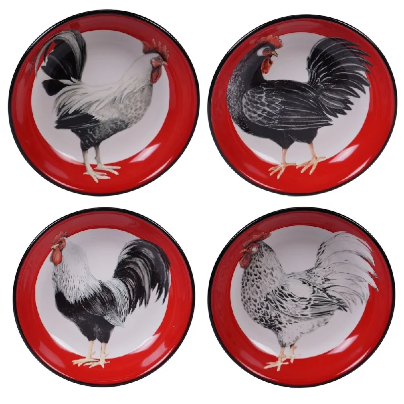 Certified International Homestead Rooster Soup/Pasta Bowls, Set of 4