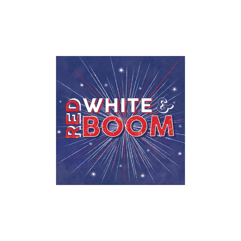 Red, White, & Boom Dessert Napkins 20ct