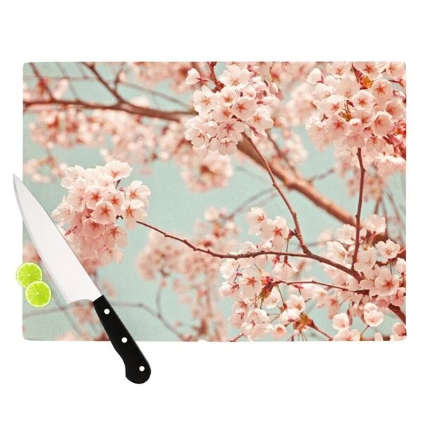 KESS InHouse Iris Lehnhardt 'Blossoms All Over' Flowers Cutting Board