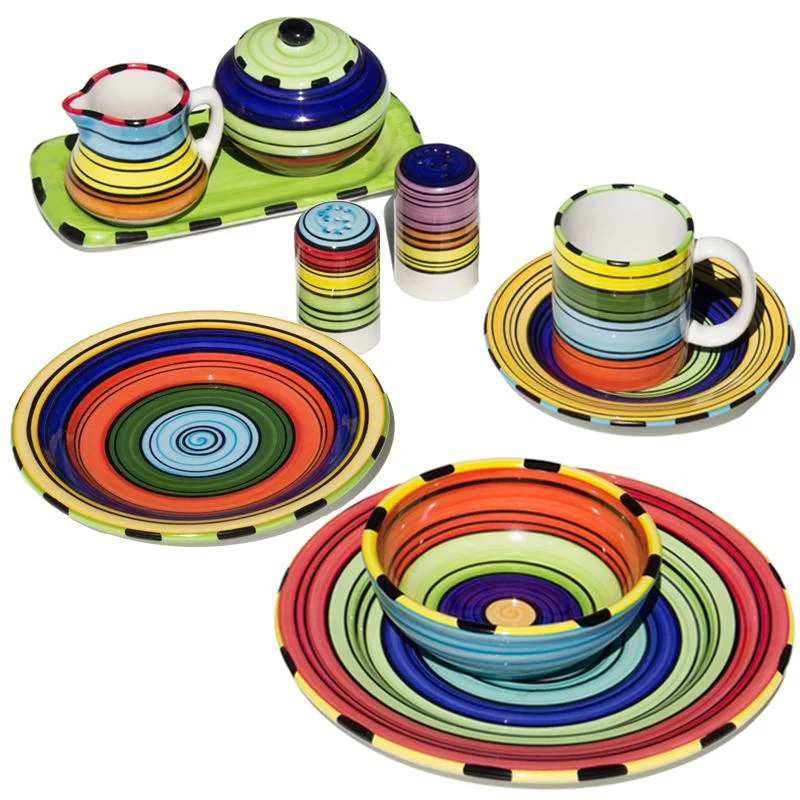 Sugar and Creamer Set - Colorful Striped | Acapulco