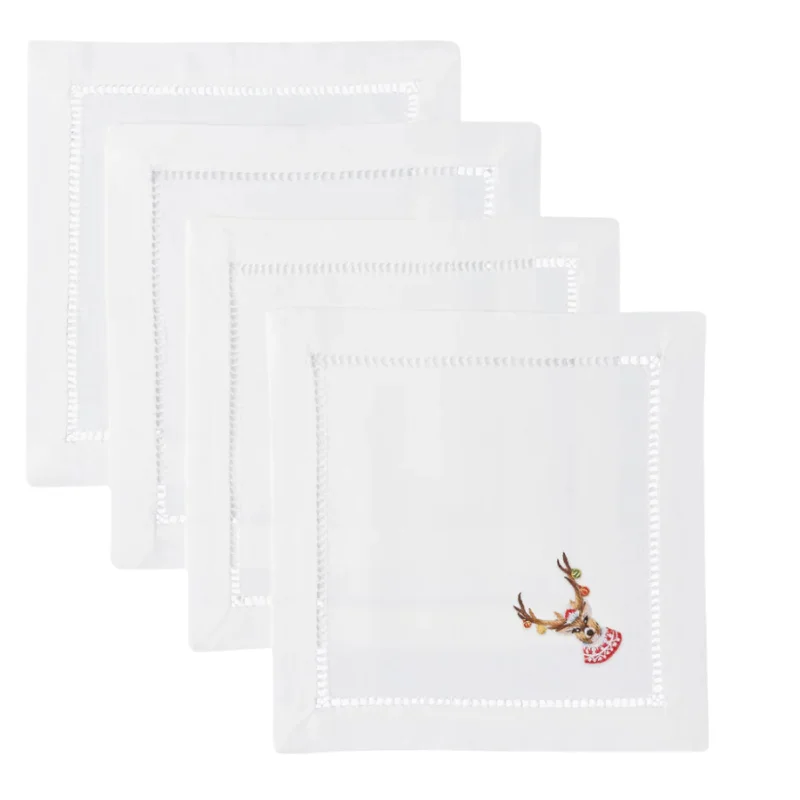 Ornament Antlers Cocktail Napkins Set of 4