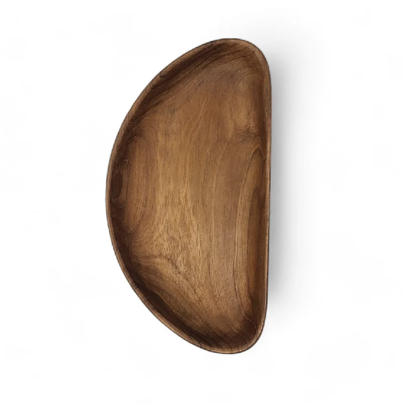 Teak Wood Half Moon Serving Bowl