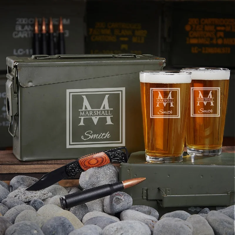 Custom Ammo Can & Bullet Opener Beer Gift Set - 5pc