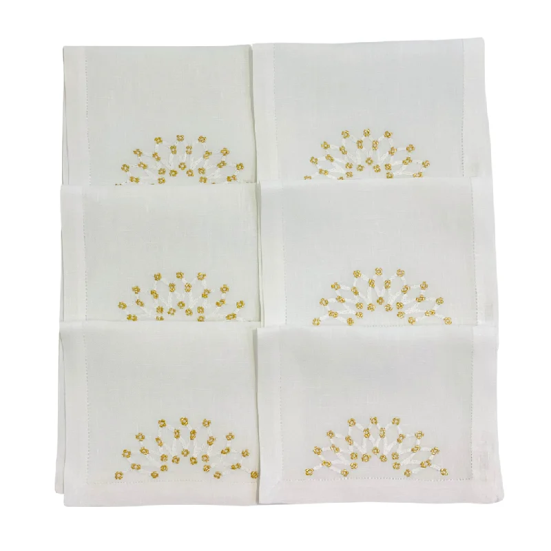 Versailles Gold Set of 6 Cocktail Napkins