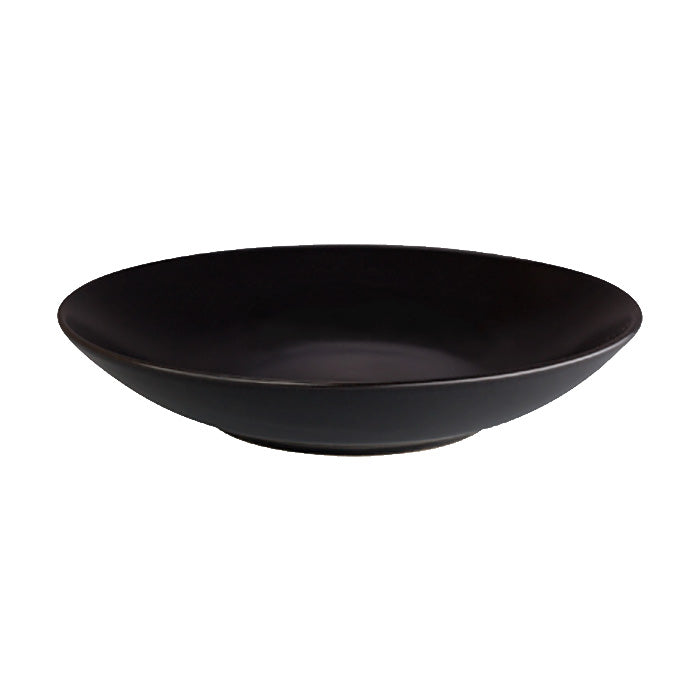 Ziena 020410 Stoneware Deep Coupe Plate, Ebony, 18 oz., Case of 12