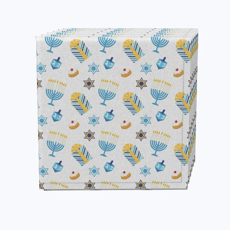 Cute Menorahs and Stars Napkins