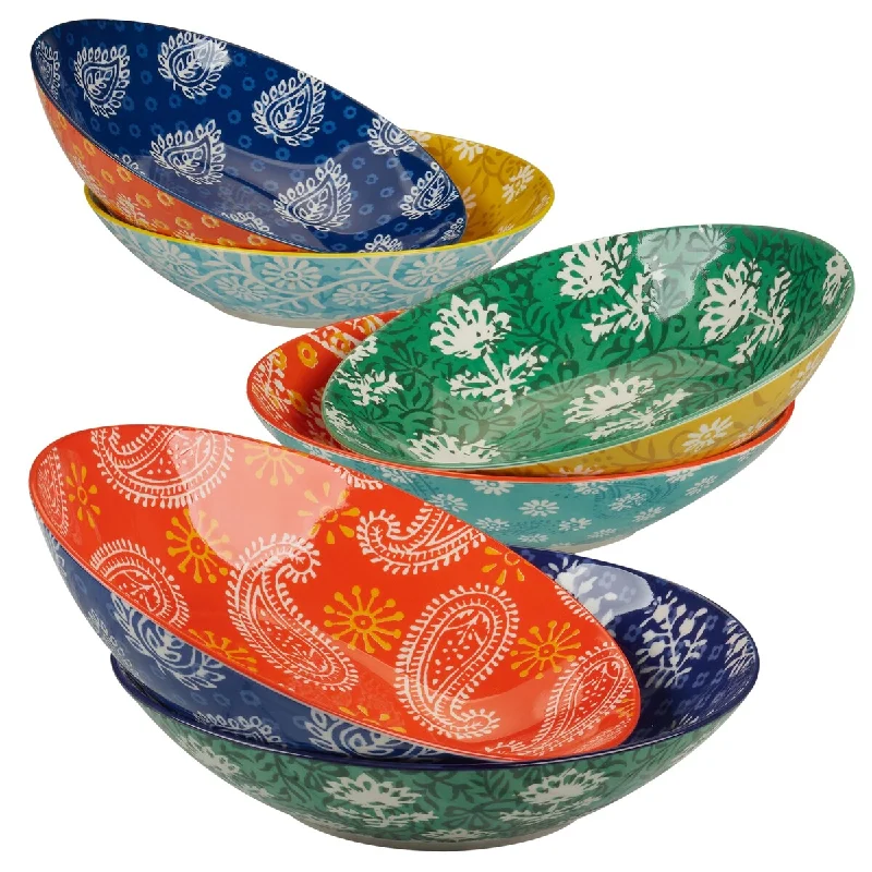 Certified International Carnival Multi Set of 6 Soup/Pasta Bowl 6 asst - 9.25" Diam x 2.25"