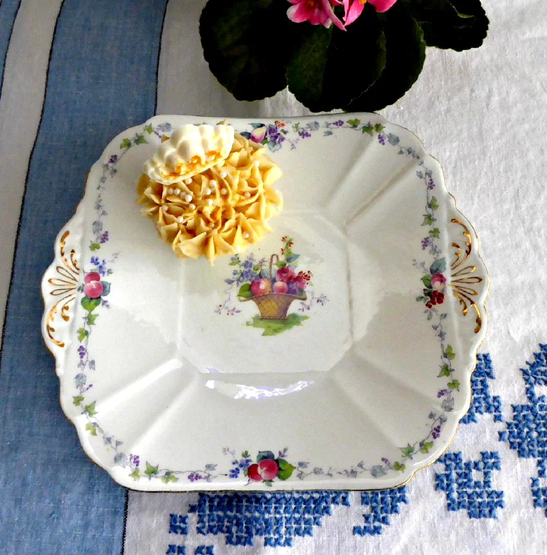 Shelley Hampton Court Lugged Cake Plate Sandwich Server Plate 1920s Afternoon Tea Sandwich