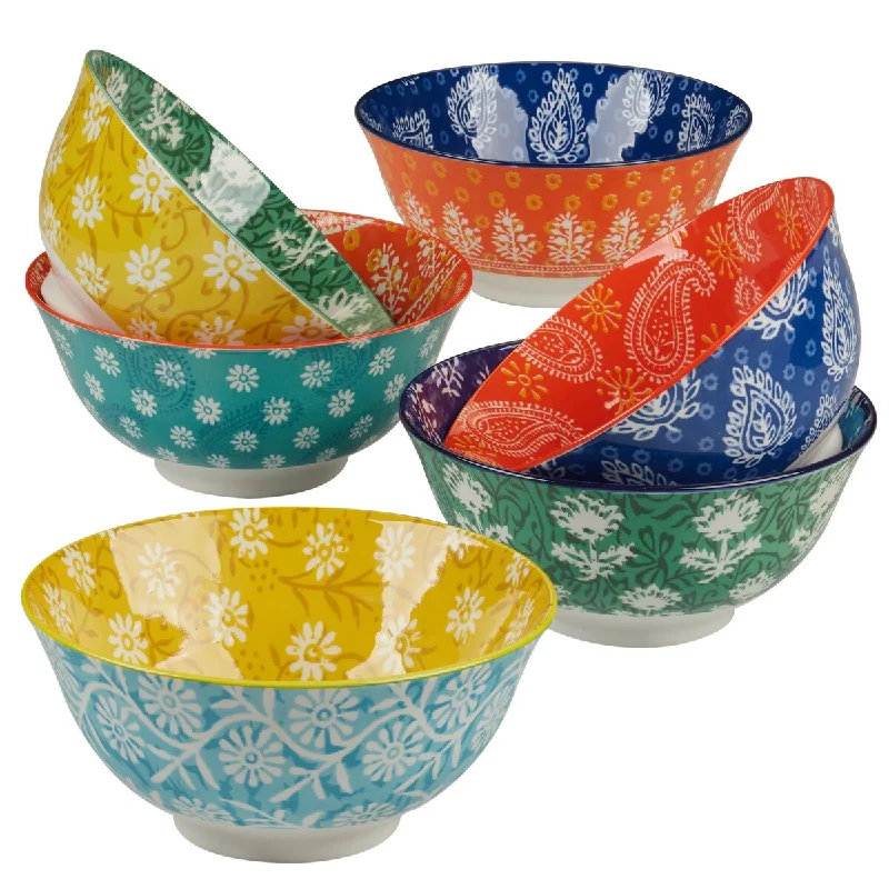 Certified International Carnival Multi Set of 6 All Purpose Bowl 4.75" 6 asst - 4.75" Diam x 2.25"