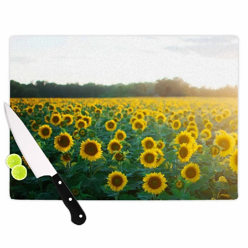 KESS InHouse Chelsea Victoria 'Sunflower Fields' Floral Photography Cutting Board