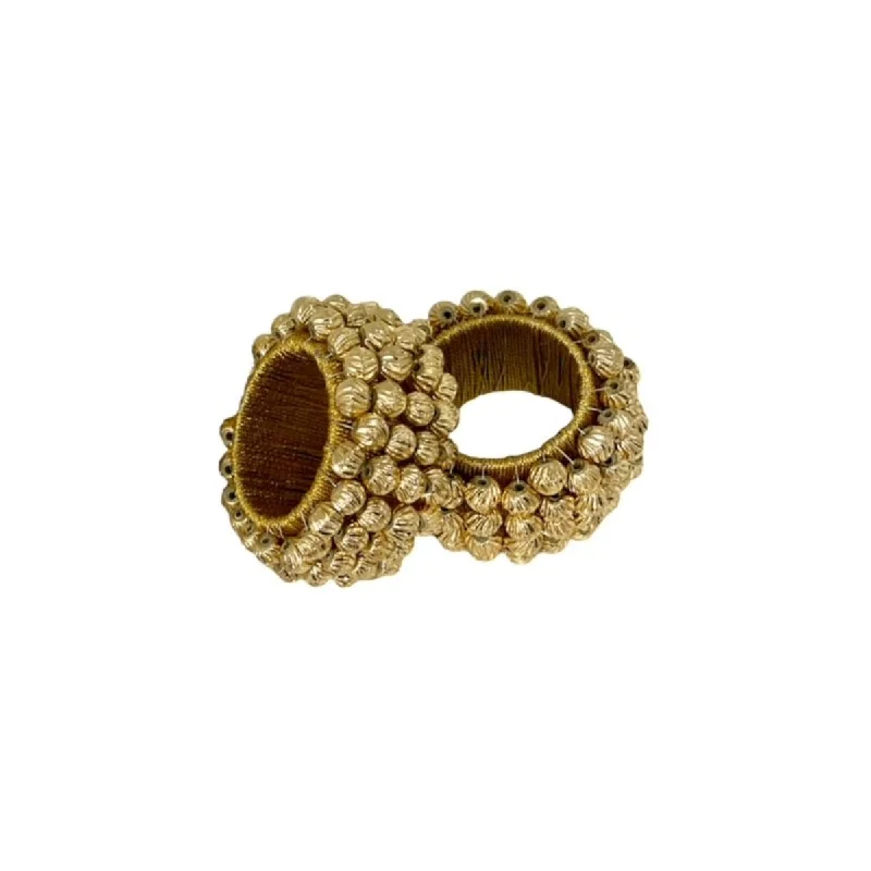 Flair Beaded Napkin Ring Gold