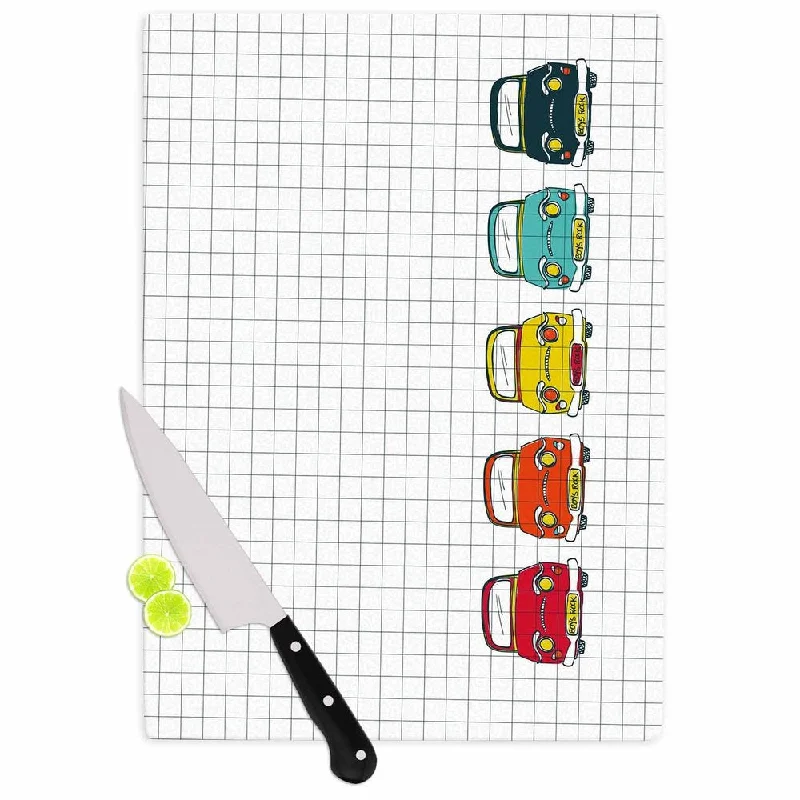 Kess InHouse MaJoBV Boys Rock Multicolor Glass Cars Cutting Board