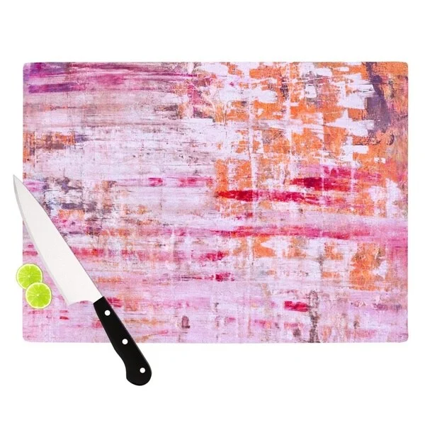 Kess InHouse Iris Lehnhardt 'Bittersweet' Pink and Orange Cutting Board